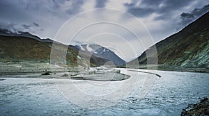 Scenery In leh Ladakh India, road and mountain during sunny day.