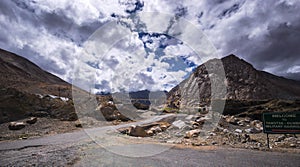 Scenery In leh Ladakh India, road and mountain during sunny day.