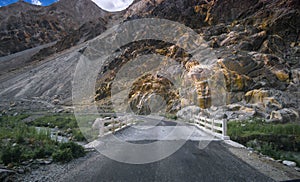 Scenery In leh Ladakh India, road and mountain during sunny day.