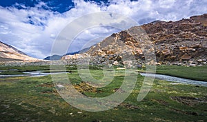 Scenery In leh Ladakh India, road and mountain during sunny day.