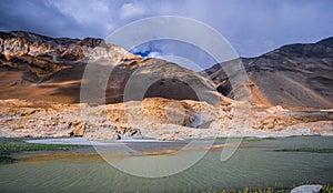 Scenery In leh Ladakh India, road and mountain during sunny day.