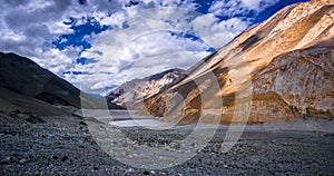 Scenery In leh Ladakh India, road and mountain during sunny day.