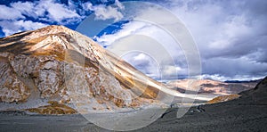 Scenery In leh Ladakh India, road and mountain during sunny day.