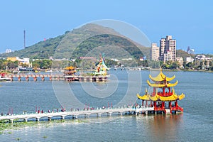 Scenery of lotus pond in kaohsiung, taiwan