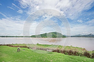 The scenery of the Mekong River at Kaeng Khut Khu, Chiang Khan