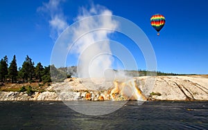 The scenery at Midway Geyser Basin in Yellowstone photo