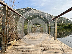 Scenery with mountains and lakes