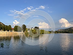 Scenery with mountains and lakes