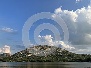 Scenery with mountains and lakes