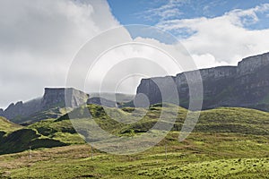 Scenery of the mountains on the north shore of the Isle of Skye