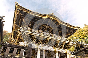 Scenery of the Nikko Toshogu shrine - Golden Yomeimon Gate