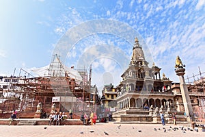 Scenery of Patan Durbar Square in Lalitpur City, Nepal