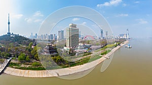 Scenery of Qingchuan Pavilion Park in Hanyang, Wuhan, Hubei, China