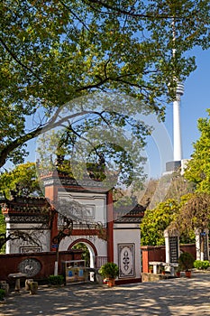 Scenery of Qingchuan Pavilion Park in Hanyang, Wuhan, Hubei, China