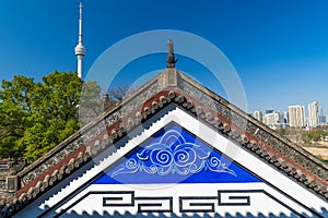 Scenery of Qingchuan Pavilion Park in Hanyang, Wuhan, Hubei, China