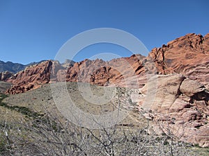 Scenery at the Red Rocks in Nevada near Las Vegas, USA