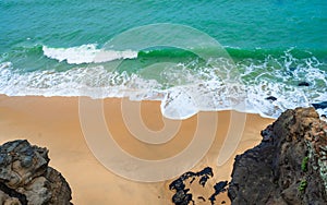 The scenery of seaside waves and beaches