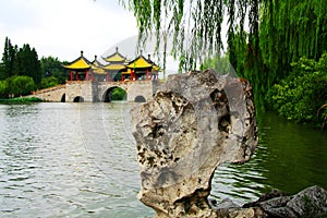 The scenery of Slender West Lake in Yangzhou city