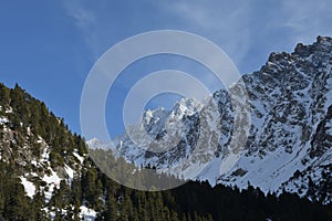 Scenery of snow covered High Tatras mountains Slovakia