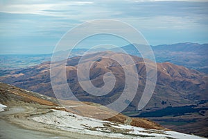 Scenery of snow mountain in South island, New zealand