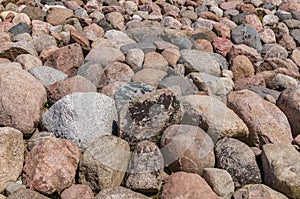 Scenery of stones in Koknese in the park Garden of Destinies in Latvia