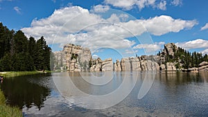 The scenery of Sylvan Lake in summer, in Custer State Park, South Dakota