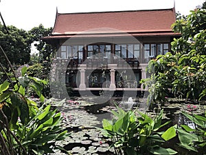 Scenery of the Thai-style accommodation buildings of Anantara Hua Hin Resort in Thailand.