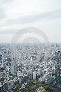 Scenery of Tokyo skyscrappers and buildings cityscape skyview photo