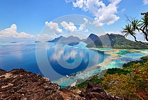 Scenery on top of Bohey Dulang Island near Sipadan Island.