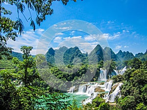 Scenery of the Trans-national Waterfall in Chongzuo Detian, Guangxi, China