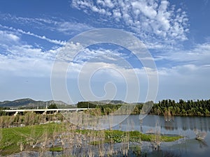 Scenery under the clear sky