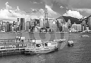 Scenery of Victoria Harbor of Hong Kong city