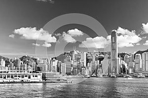 Scenery of Victoria Harbor of Hong Kong city