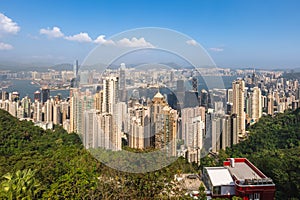 scenery of victoria harbor in hongkong, china