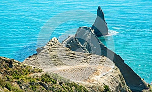 The scenery view of Cape Kidnappers of Hawke\'s Bay region, New Zealand.