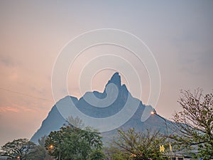 Scenery View in the morning of Pha Nok Khao mountain in Phu Kradueng District Loei City Thailand.