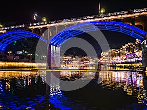 Scenery view in the night of fenghuang old town