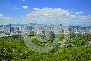 The scenery of Xiamen, modern city in China