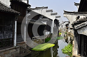 The scenery of Yuehe ancient town at Jiaxing, China.