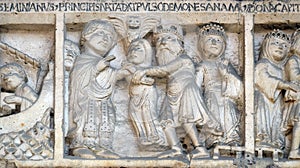 Scenes from the life of St. Geminianus: The liberation from the devil of the daughter of Byzantine emperor Jovian photo