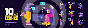 Scenes of mobile and web app development