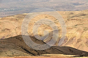 Scenic aerial view from biblical Mount Nebo in Jordan