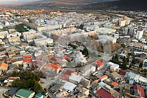 Scenic aerial view of georgian city Gori