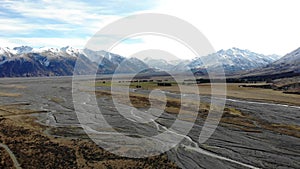 Scenic aerial view of Mount Somers, New Zealand