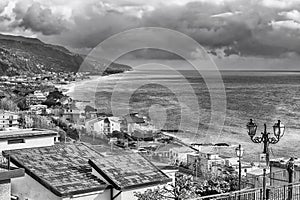 Aerial view of coastline in Calabria, Italy photo