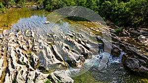 Scenic aerial view of Sculpture Falls via Barton Creek Greenbelt Trail photo