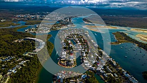 Scenic aerial view of the Sunshine Coast, Queensland, Australia