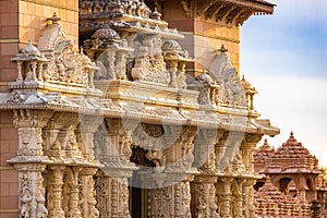 Scenic Akshardham Mahamandir temple decoration close up at BAPS Swaminarayan Akshardham photo