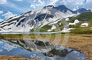 Scenic Alps and Verney Lake on The Little St Bernard Pass, Italy