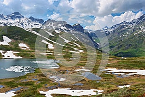 Scenic Alps and Verney Lake on The Little St Bernard Pass, Italy